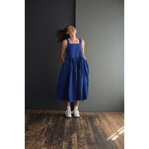 Casey Casey Tabi Plisse Dress in Klein Blue - S